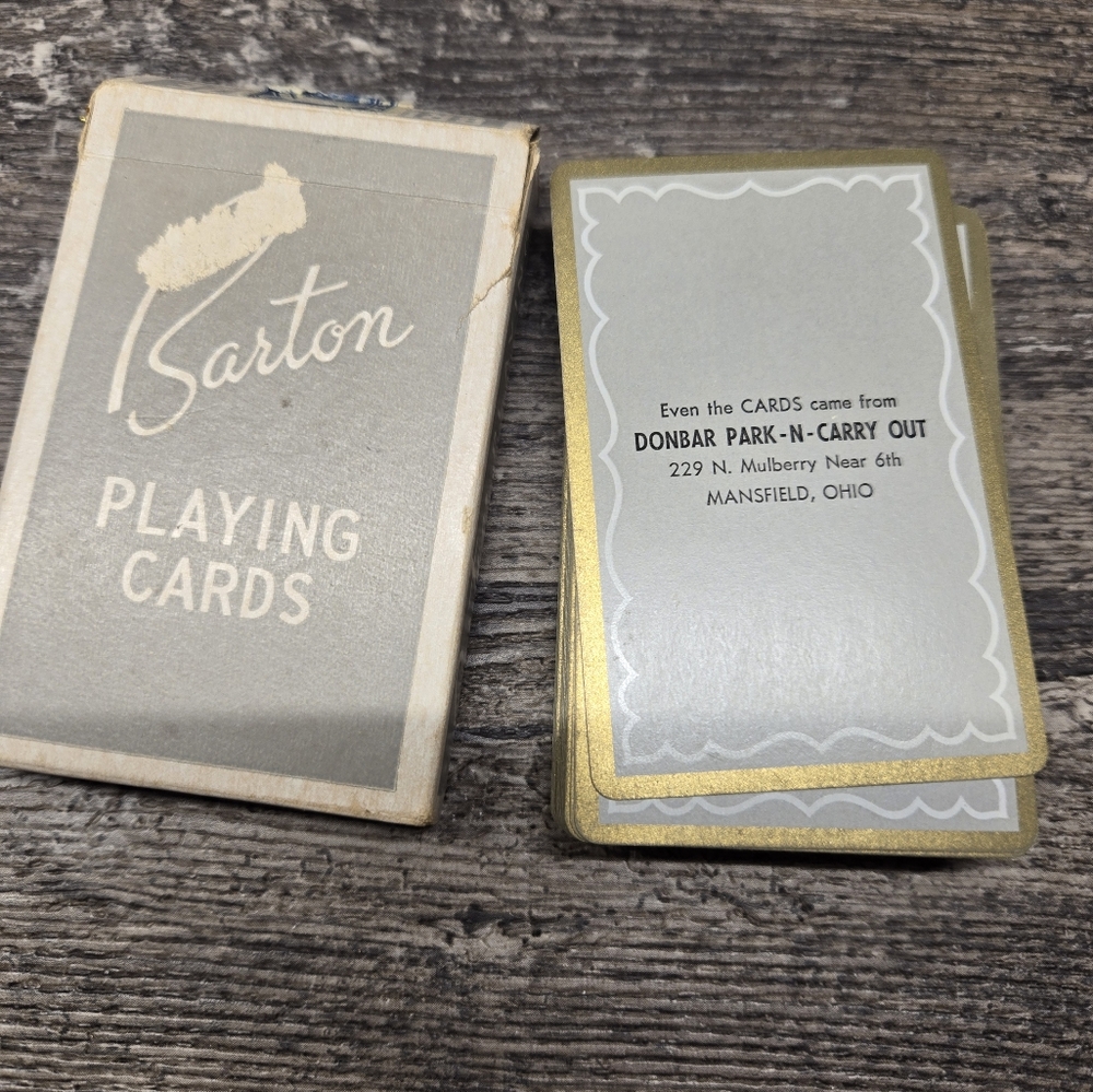Vintage Complete Deck Barton Playing Cards Mansfield Ohio‎